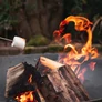 Kép 4/8 - Hordozható tömör acél Grill fekete kerti tűzrakó tál, 58 cm