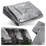 Kép 1/3 - 4x5 m-es  vízálló ponyva, tarpaulin, alumínium rögzítőlyukkal, szürke, 80 g/m2