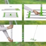 Kép 6/8 - GardenLine Gyeptalaj szintező egyengető gereblye 164 x 60 5 × 25 5 cm masszív erős kivitel
