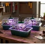 Kép 2/6 - GardenLine 3 db 12 cellás palántanevelő tálca beépített LED-es USB-s vörös és kék színű lámpával