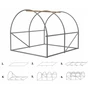 Kép 4/11 - GardenLine UV4 szűrős horganyzott acélvázas fóliasátor 140g/m2 2 x 2 x 2 m zöld