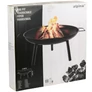 Kép 5/10 - Alpina Hordozható tömör acél Grill fekete kerti tűzrakó tál 60 x29 cm