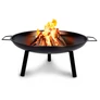 Kép 1/10 - Alpina Hordozható tömör acél Grill fekete kerti tűzrakó tál 60 x29 cm