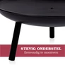 Kép 8/10 - Alpina Hordozható tömör acél Grill fekete kerti tűzrakó tál 60 x29 cm