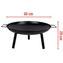 Kép 10/10 - Alpina Hordozható tömör acél Grill fekete kerti tűzrakó tál 60 x29 cm