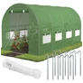 Kép 1/9 - JohnGreen UV szűrős horganyzott fémvázas fóliasátor 140g/m2 4 5 x 2 x 2 m zöld 5 db fémbordával
