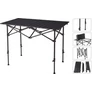 Kép 1/8 - ProGarden Masszív összecsukható és bővíthető fém Kemping asztal 95 x 55 x 50-80 cm fekete