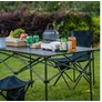 Kép 4/8 - ProGarden Masszív összecsukható és bővíthető fém Kemping asztal 95 x 55 x 50-80 cm fekete