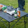 Kép 7/8 - ProGarden Masszív összecsukható és bővíthető fém Kemping asztal 95 x 55 x 50-80 cm fekete