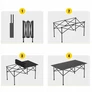 Kép 8/8 - ProGarden Masszív összecsukható és bővíthető fém Kemping asztal 95 x 55 x 50-80 cm fekete