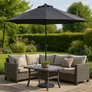 Kép 1/6 - Ambience acél vázas és 6 bordás napernyő, széltörővel, 2,3 m, 180g/m2, UPF30+, sötétszürke