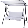 Kép 1/10 - ProGarden 3 személyes kerti hintaágy 175 x 110 x 151 cm világosszürke 230g/m2 max 300 kg terhelhetőséggel