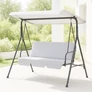 Kép 4/10 - ProGarden 3 személyes kerti hintaágy 175 x 110 x 151 cm világosszürke 230g/m2 max 300 kg terhelhetőséggel