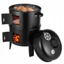 Kép 7/11 - Faszenes grill, kerti füstölő hőmérővel, 3 az 1-ben kandalló