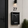 Kép 8/8 - Horganyzott Acél, zárható postaláda, 32 x 22 x 8,5 cm, 2 db kulccsal, fekete