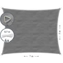 Kép 9/9 - 5 x 7 m-es téglalap alakú napvitorla, árnyékoló, eső és légáteresztő anyagból, 160 g/m2, szürke 4 db zsinórral 