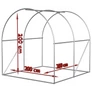 Kép 4/6 - UV5 szűrős horganyzott fémvázas, fóliasátor, 140g/m2, 2 x 2 x 2 m, zöld,  3 db fémbordával