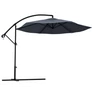 Kép 2/6 - Függő Gémes Kitekerhető Napernyő, 3 m, szürke, takaróponyvával, 230g/m2