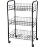 Kép 1/4 - Fém konyhai 3 szintes zsúrkocsi, 62 cm, fekete