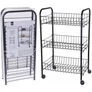 Kép 4/4 - Fém konyhai 3 szintes zsúrkocsi, 62 cm, fekete