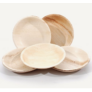 Kép 2/4 - 6 részes eldobható Areca pálmalevél tányér, természetes anyagból, 22,5 cm