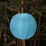 Kép 3/4 - Nagyméretű Napelemes Party LED Lampion, 40 cm, világoskék, 1 db