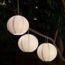 Kép 1/5 - Nagyméretű napelemes party LED lampion, vízálló, 40 cm átmérő, fehér, 1 db