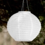 Kép 1/6 - Nagyméretű Napelemes Party LED Lampion, 28 cm, fehér, 1 db