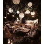Kép 4/6 - Nagyméretű napelemes party LED lampion, vízálló, 40 cm átmérő, fehér, 1 db