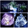 Kép 2/4 - 100 micro LED-es elemes kerti, esküvői fényfüzér, hideg fehér, 5 m