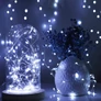 Kép 1/4 - 101 micro LED-es elemes fényfüzér, hideg fehér, 10 m