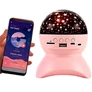 Kép 1/2 - Zenélő, LED Csillagfényes éjjeli lámpa, USB csatlakozóval, rózsaszín