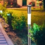 Kép 1/6 - 70 cm magas napelemes inox kerti lámpa LED világítással