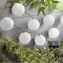 Kép 2/4 - 10 LED-es napelemes party lampion fényfüzér kertbe, teraszra, 4,5 m, fehér