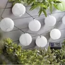 Kép 1/3 - 10 LED-es napelemes party lampion fényfüzér, 4,5 m, fehér