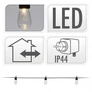 Kép 7/11 - 20 LED-es kerti lampafüzér, teraszvilágítás, időjárásálló IP44, 12 m - meleg fehér