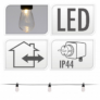 Kép 4/5 - 20 LED-es kerti lampafüzér, teraszvilágítás, időjárásálló IP44, 12 m - meleg fehér
