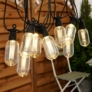 Kép 1/6 - 10 LED-es kerti Edison lámpafüzér, hangulatvilágítás, időjárásálló IP44, 9,5 m - meleg fehér