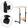 Kép 8/10 - Mobil laptoptartó állvány, állítható magasság, gurulós, 62,5 - 83 cm, barna