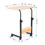 Kép 9/10 - Mobil laptoptartó állvány, állítható magasság, gurulós, 62,5 - 83 cm, barna