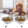 Kép 1/4 - Dupla eledel és ivótál kutyáknak és macskáknak, 34 cm, rozsdamentes acél