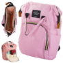 Kép 1/6 - Vízálló kismama hátizsák thermo rekesszel, 39 x 24 x 19 cm, rózsaszín