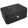 Kép 2/6 - Kulccsal zárható fekete pénztároló doboz, 20 x 16 cm