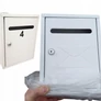 Kép 1/4 - Acél, zárható postaláda, 26 x 20 cm, szürke, 2 db kulccsal