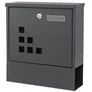 Kép 2/6 - Horganyzott Acél, zárható postaláda, 30,5 x 33 cm, 2 db kulccsal, Újságtartóval, Antracit