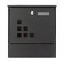 Kép 3/6 - Horganyzott Acél, zárható postaláda, 30,5 x 33 cm, 2 db kulccsal, Újságtartóval, Antracit