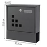 Kép 6/6 - Horganyzott Acél, zárható postaláda, 30,5 x 33 cm, 2 db kulccsal, Újságtartóval, Antracit