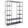 Kép 4/4 - EasyUP Mobil gardróbszekrény, 168 x 130 x 45 cm, 10 db polc