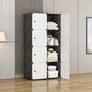 Kép 7/10 - HÖGLER Moduláris Push-Fit Gardróbszekrény, fekete, 140 x 74 cm, 8 modul 