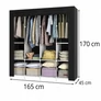 Kép 2/8 - EasyUP XXL nagyméretű mobil gardróbszekrény, 170 x 165 x 45 cm, fekete, RT